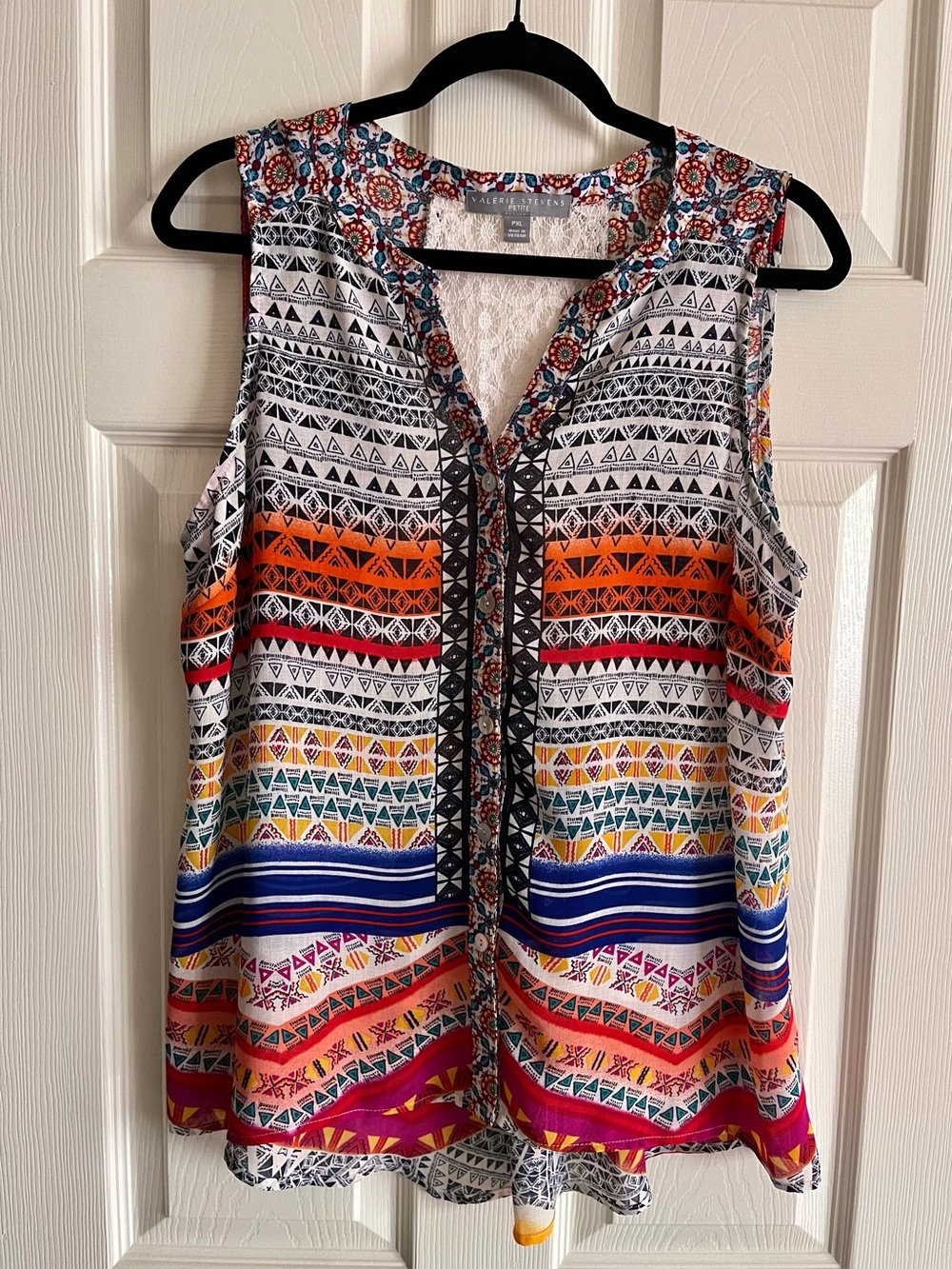 Valerie Stevens Sleeveless Sheer
Button Top Blouse-Sz PXL
